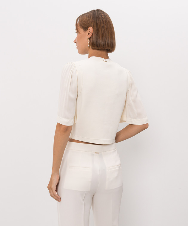 Twinset Укороченный кардиган цвета айвори 262TP3080 изображение 4