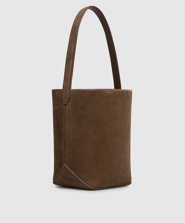 The Row Коричневая замшевая сумка бакет-бег Park W2106L665 изображение 3