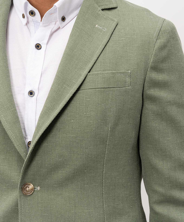 Florentino Зеленый пиджак с льном 126367610303 изображение 5