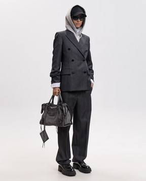 Balenciaga Сірий двобортний жакет з вовни 872296TUT44