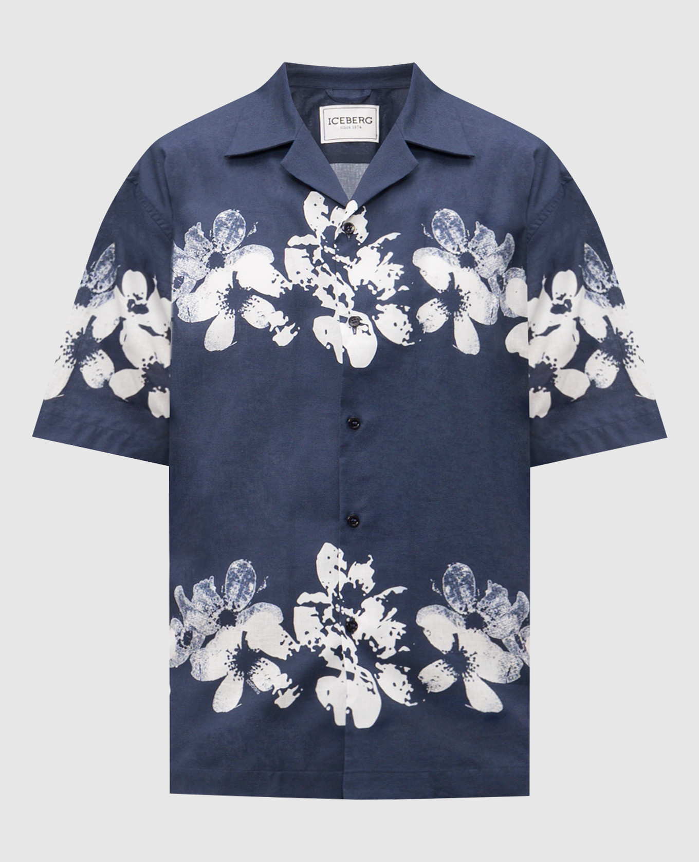 

Синяя рубашка с леном, Синий, Рубашки