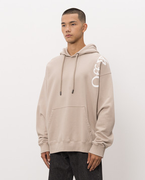 Off-White Бежеве худі з принтом логотипа 44MBB085F26F00O