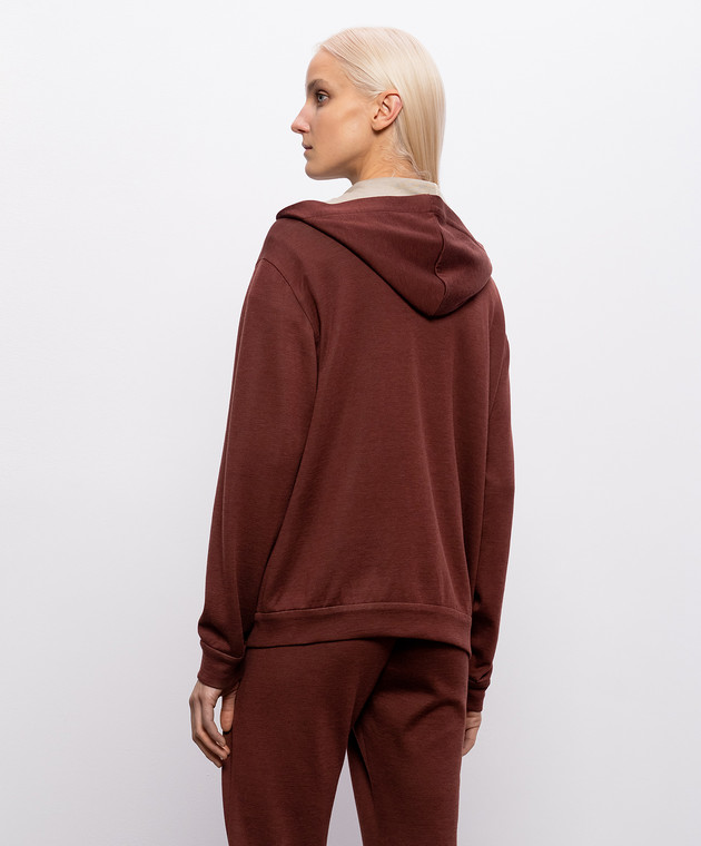 Brunello Cucinelli Коричнева спортивна куртка із шовком MD828SB806 зображення 4