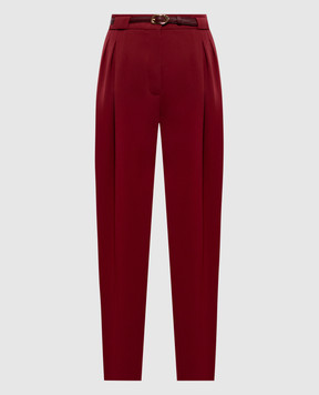 Max Mara Бордовые брюки BIMBA с поясом MSTBIMBA