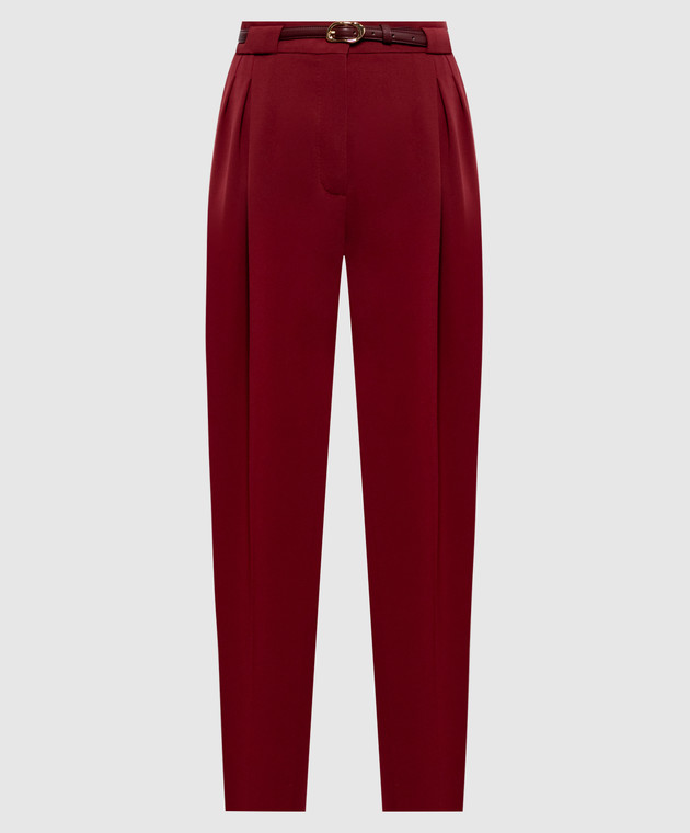 Max Mara Бордовые брюки BIMBA с поясом MSTBIMBA
