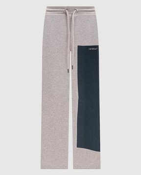 Off-White Серые меланжевые спортивные штаны 2FH00723B