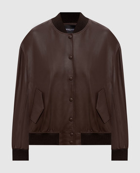 Simonetta Ravizza Коричневый кожаный бомбер Livia S06JA311L1