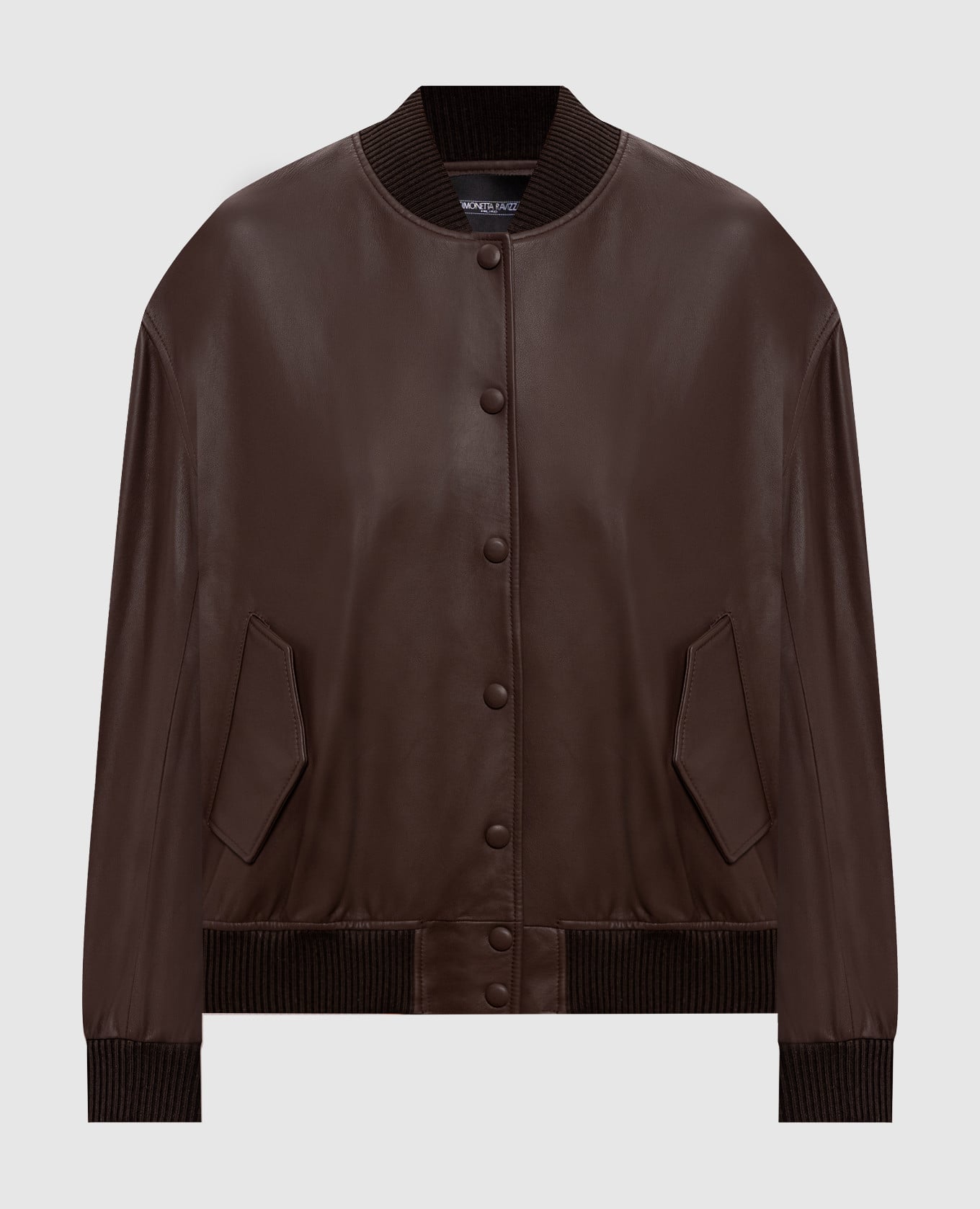 Коричневый кожаный бомбер Livia