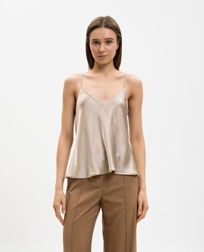 Marco Pescarolo Бежевая майка из шелка TPARTD5389