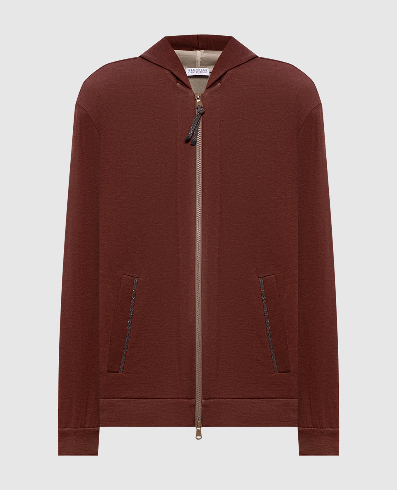 Коричневая спортивная куртка с шелком