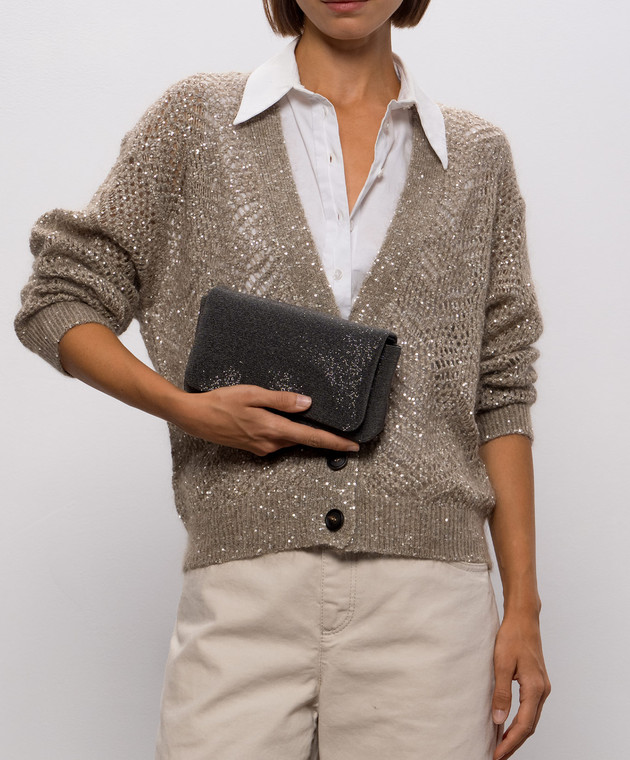 Brunello Cucinelli сумка крос-боді Flap Precious з ланцюжком моніль MBMON2611 зображення 2