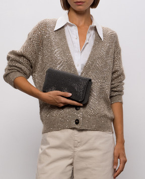 Brunello Cucinelli Серебряная сумка кросс-боди Flap Precious с цепочкой мониль MBMON2611