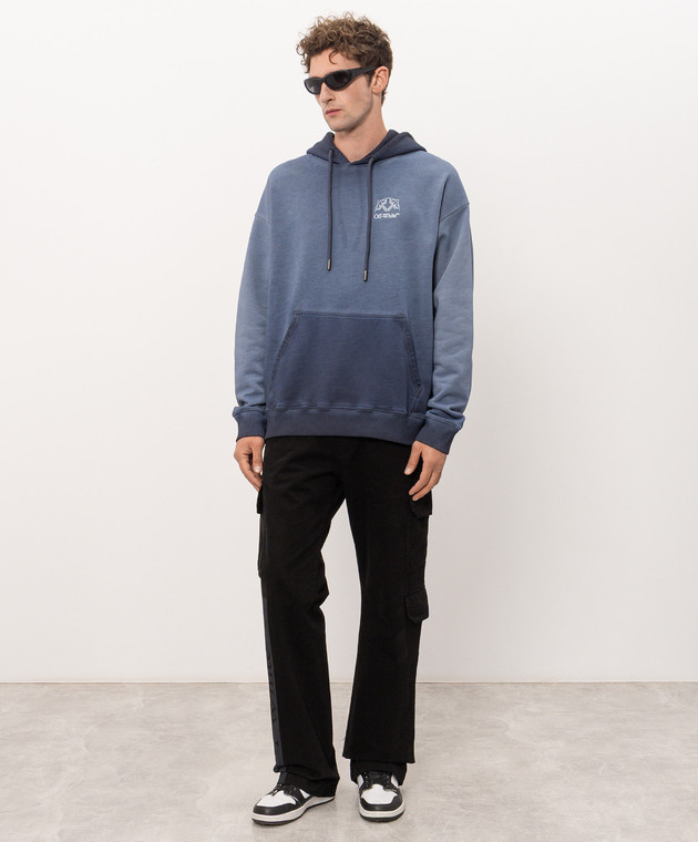 Off-White Синие худи с принтом 44MBB085F26F00W изображение 2