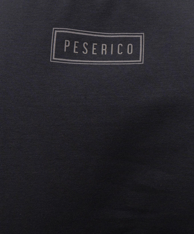Peserico Темно-синяя футболка с принтом логотипа R55557J0Q200089 изображение 5