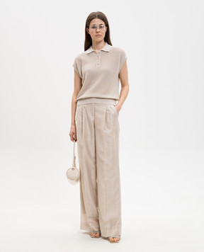 Peserico Бежевий топ з коміром-поло S99106F149173H