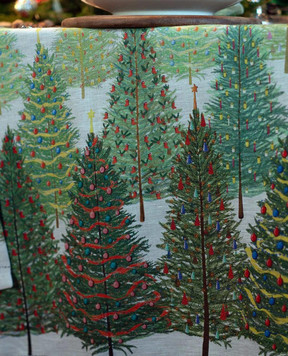 TESSITURA TOSCANA TELERIE Скатертина FAIRY TREES з льону NT210118080037