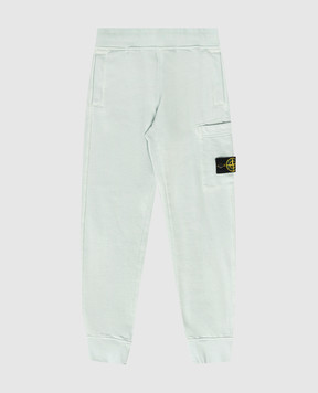 Stone Island Дитячі блакитні спортивні штани з патчем логотипа L1S166200003S004024