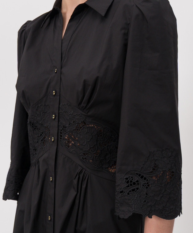 Twinset Чорна сукня-сорочка з вишивкою б 261TT2034 зображення 4
