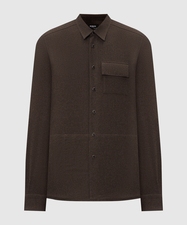 Kiton Коричневая рубашка UMCBUBAH09849