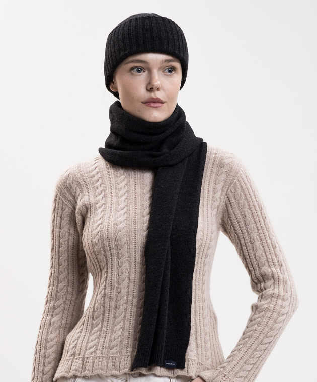 Woolrich Сірий комплект з шапки-біні та шарфа в подарунковій коробці CFWWAC2041FRUF0706 зображення 2