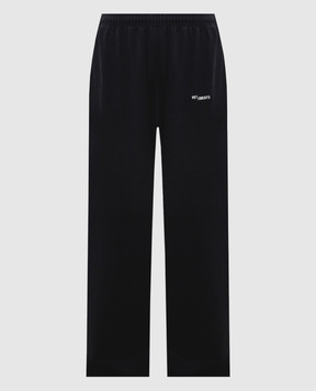 Vetements Чорні спортивні штани з принтом логотипа MH27SP192B