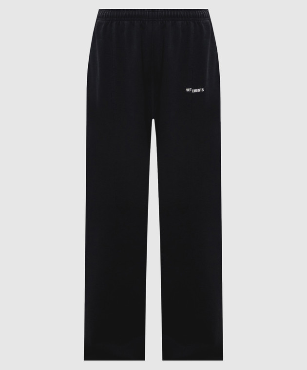 Vetements Чорні спортивні штани з принтом логотипа MH27SP192B