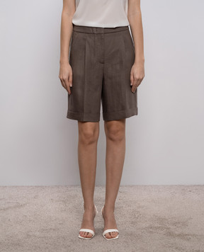 Peserico Коричневые шорты из льна A04083Z02606
