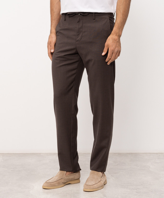 Canali Коричневі штани з вовни AR03652V91659 зображення 3