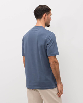 Brunello Cucinelli Синяя футболка с эмблемой M0B138440