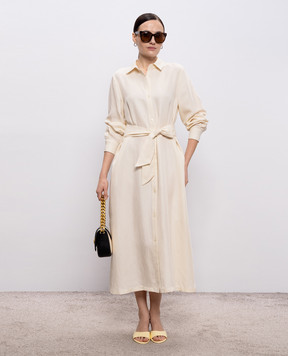 Woolrich Платье-рубашка цвета айвори с леном CFWWDR2019FRUT3043