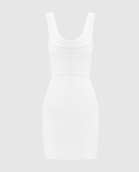 Herve Leger Белое платье мини Amara 46HLT8551404