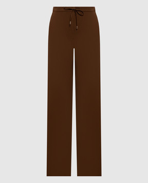 Max Mara Штани Mstcorone коричневого кольору з вовни MSTCORONE