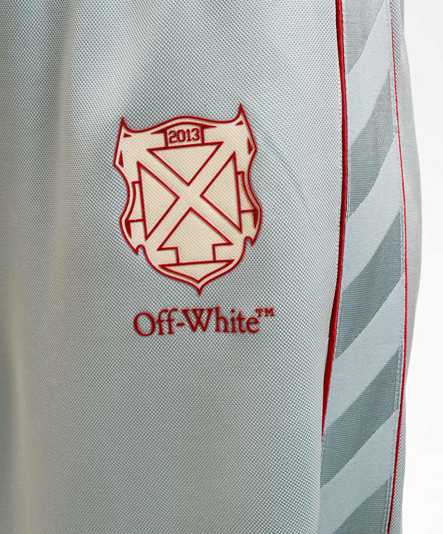 Off-White Голубые спортивные брюки с принтом логотипа 2CJ008S26JER001 изображение 5