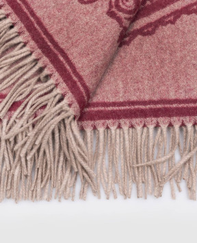 Etro Бордовий плед з вовни і кашеміру з візерунком Pegaso UKCA0004AL296