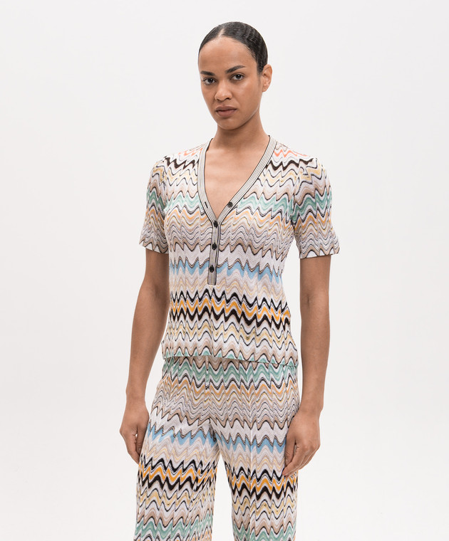 Missoni Топ кольору айворі у візерунок DS26SN1NBR015B зображення 3