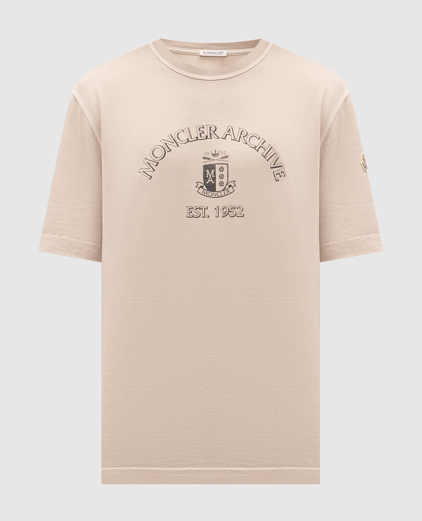 Бежевая футболка с принтом логотипа