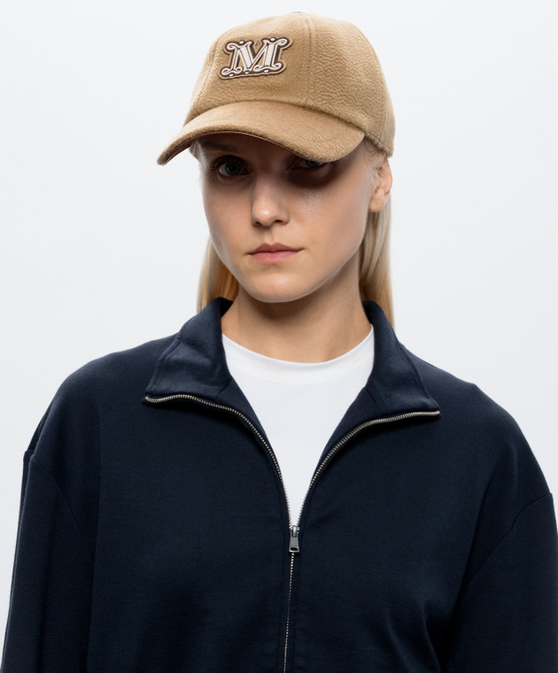 Max Mara Бежева кепка ORDINE з кашеміру MXAORDINE зображення 2