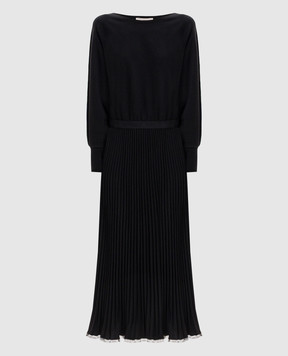 Twinset Черное платье с плиссированием 262TP3250
