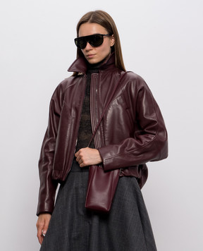Brunello Cucinelli Бордовая кожаная сумка с тиснением логотипа MWXAD2739P