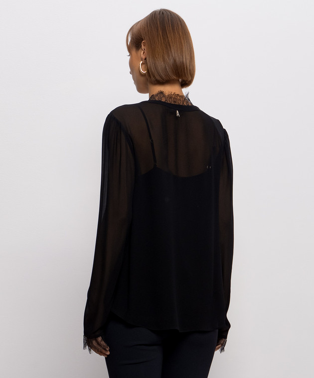 Twinset Чорна блуза з мереживом 262AP2282 зображення 4