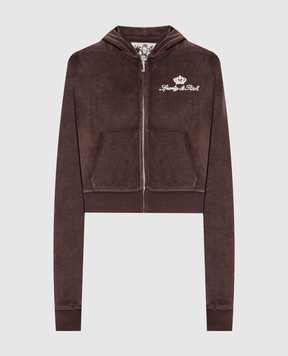 Sporty & Rich Коричневая велюровая спортивная куртка Juicy CA046716689BR03