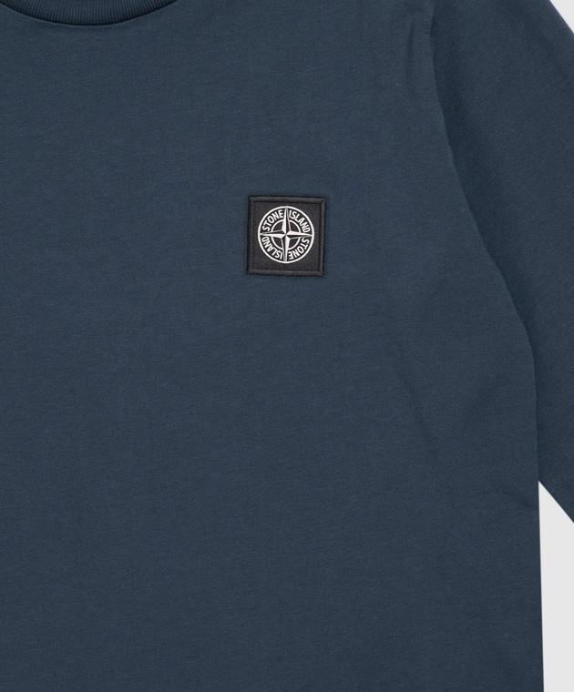 Stone Island Детский синий лонгслив с нашивкой логотипа L2S162100002S004714 изображение 3