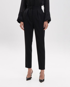 Balmain Чорні штани з вовни з високою посадкою GF1PN190WC09