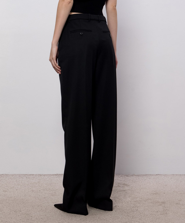 Alexander McQueen Черные брюки из шерсти 847381QJAAC изображение 4