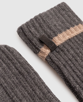 Brunello Cucinelli Серые перчатки из кашемира M12504999