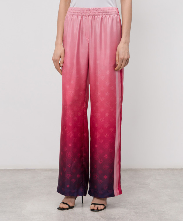 Casablanca Розовые брюки из шелка с эффектом градиента WSS26TR37201 изображение 3