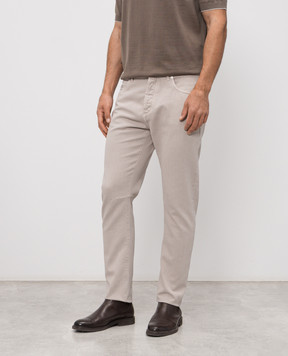 Brunello Cucinelli Бежеві джинси з патчем логотипа M237PX1290