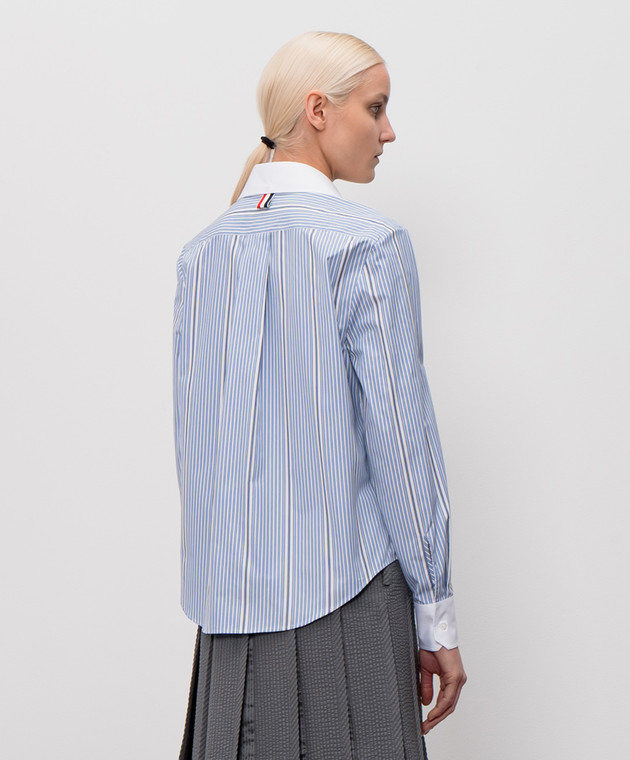 Thom Browne Голубая рубашка в полоску FLL219CF1137 изображение 4