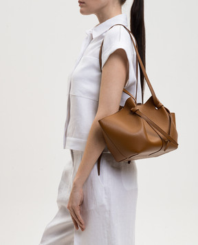 YUZEFI Коричнева шкіряна сумка-тоут Mochi MOCHI