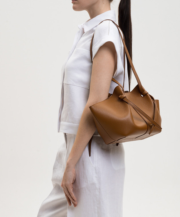 YUZEFI Коричнева шкіряна сумка-тоут Mochi MOCHI зображення 2